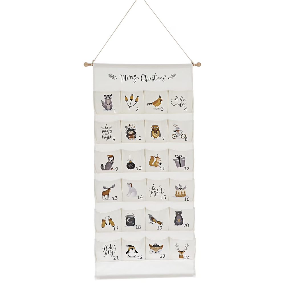 Advent Calendar Gift - Witte adventskalender 2025, herbruikbare meisjes jongens