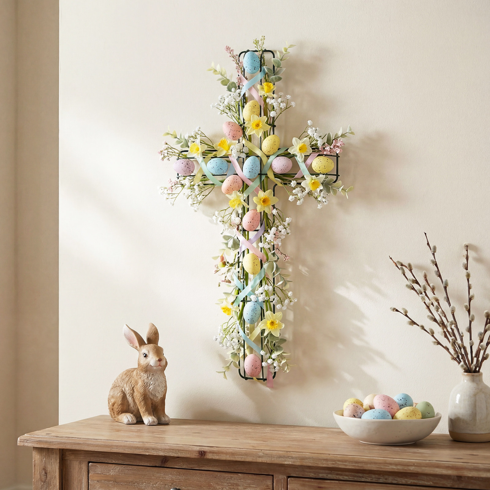 Tinsel Garland Decoration - 2 Stuks Premium Ijzeren Kransrek Kruisvormige