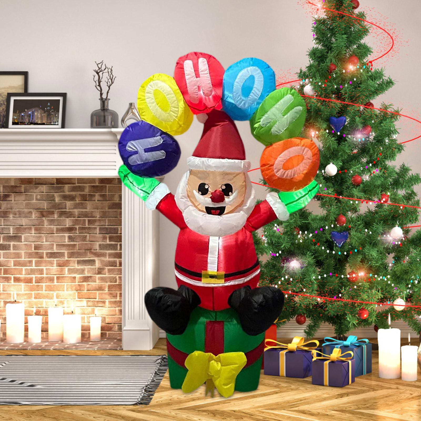 Christmas Lights Outdoor - Opblaasbaar kerstman-opblaasbaar decor met LED-verlichting Opblaasbaar