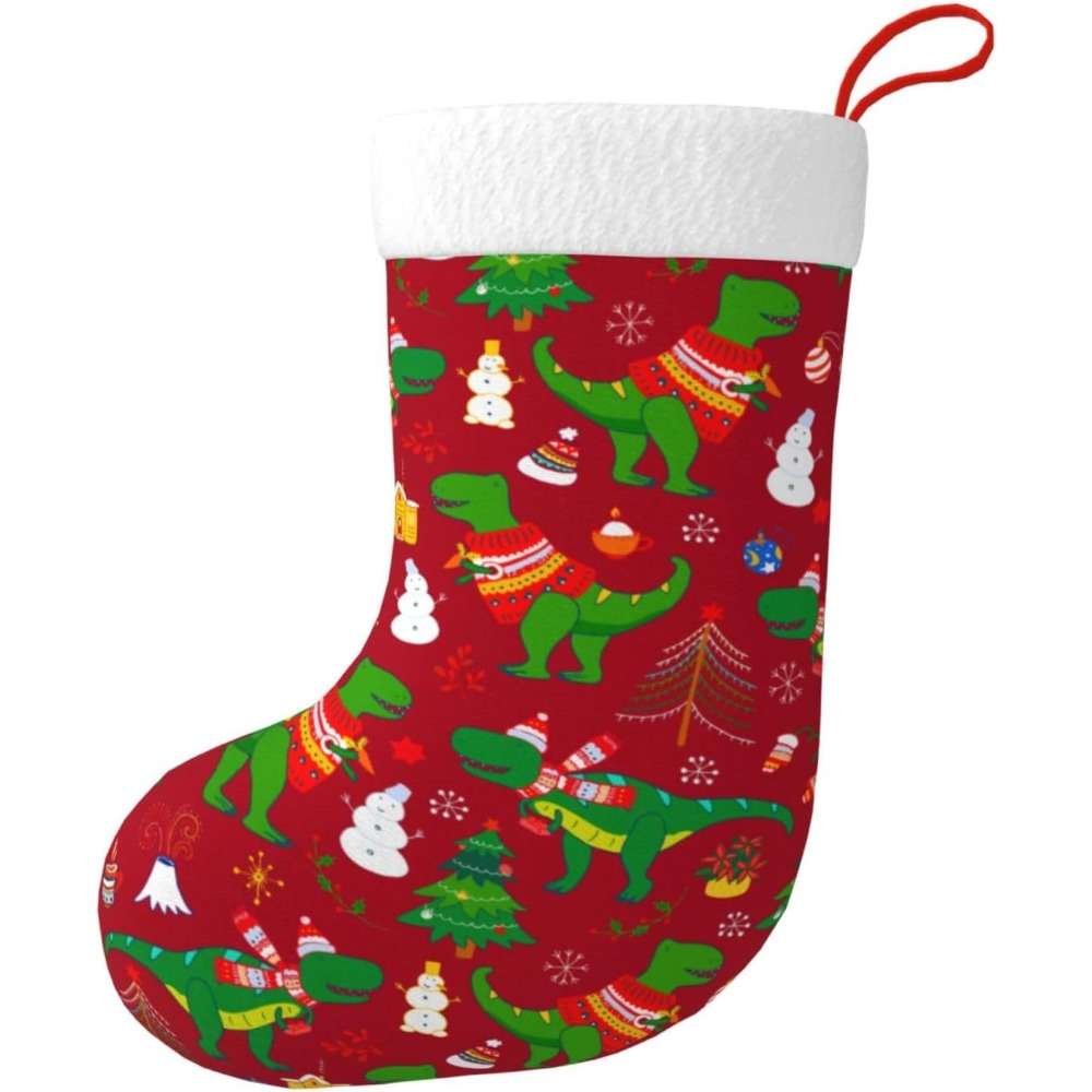 Christmas Stocking Hanging - Leuke Kerst Dinosaurus Kerst Kousen Open