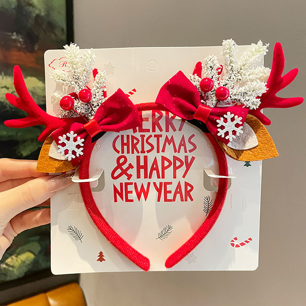 Reindeer Antlers Headband - Leuke haaraccessoires Milieuvriendelijke rendiergewei hoofdband Kersthoofdband