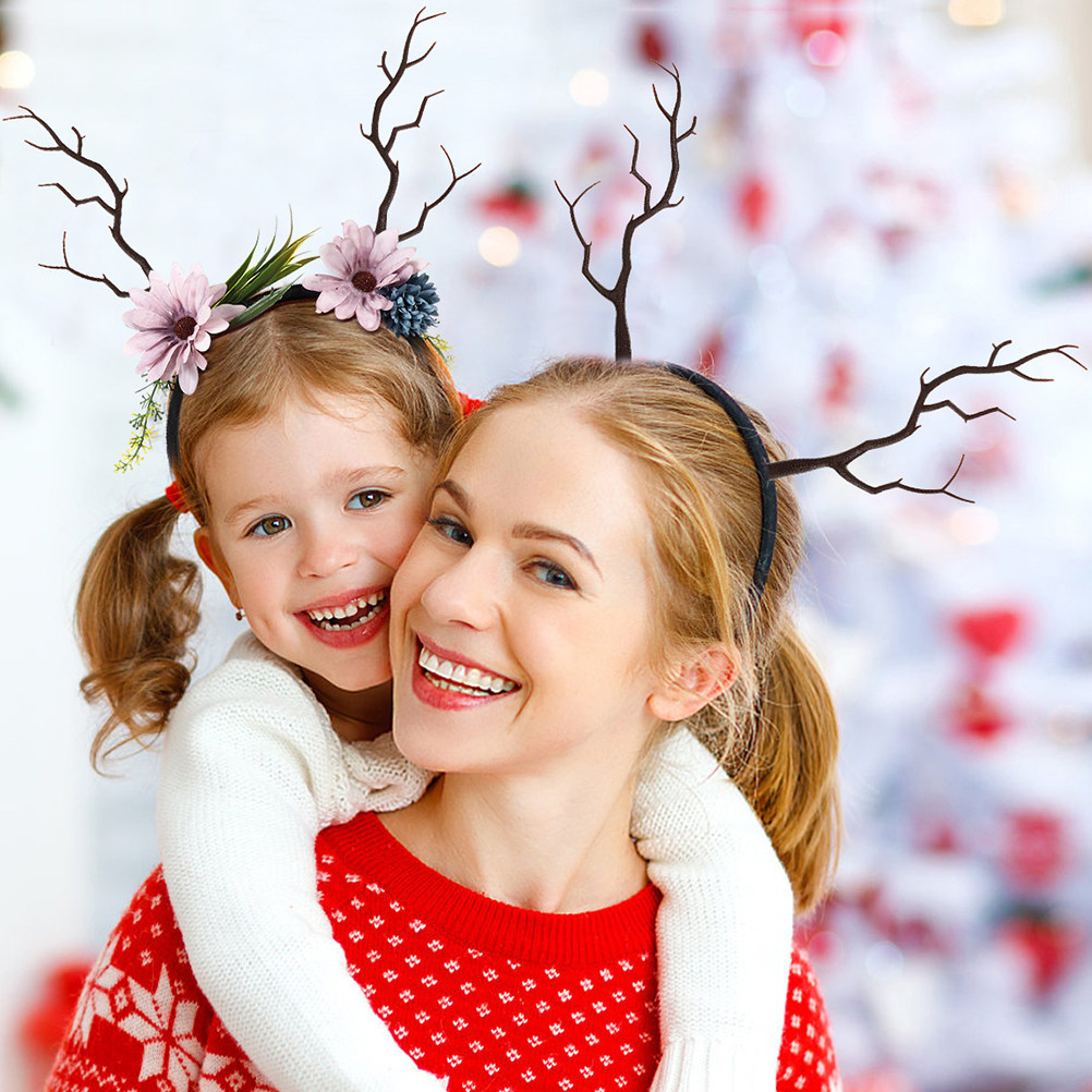 Reindeer Antlers Headband - 16 stuks kerstgewei hoofdbanden nep rendiertakken