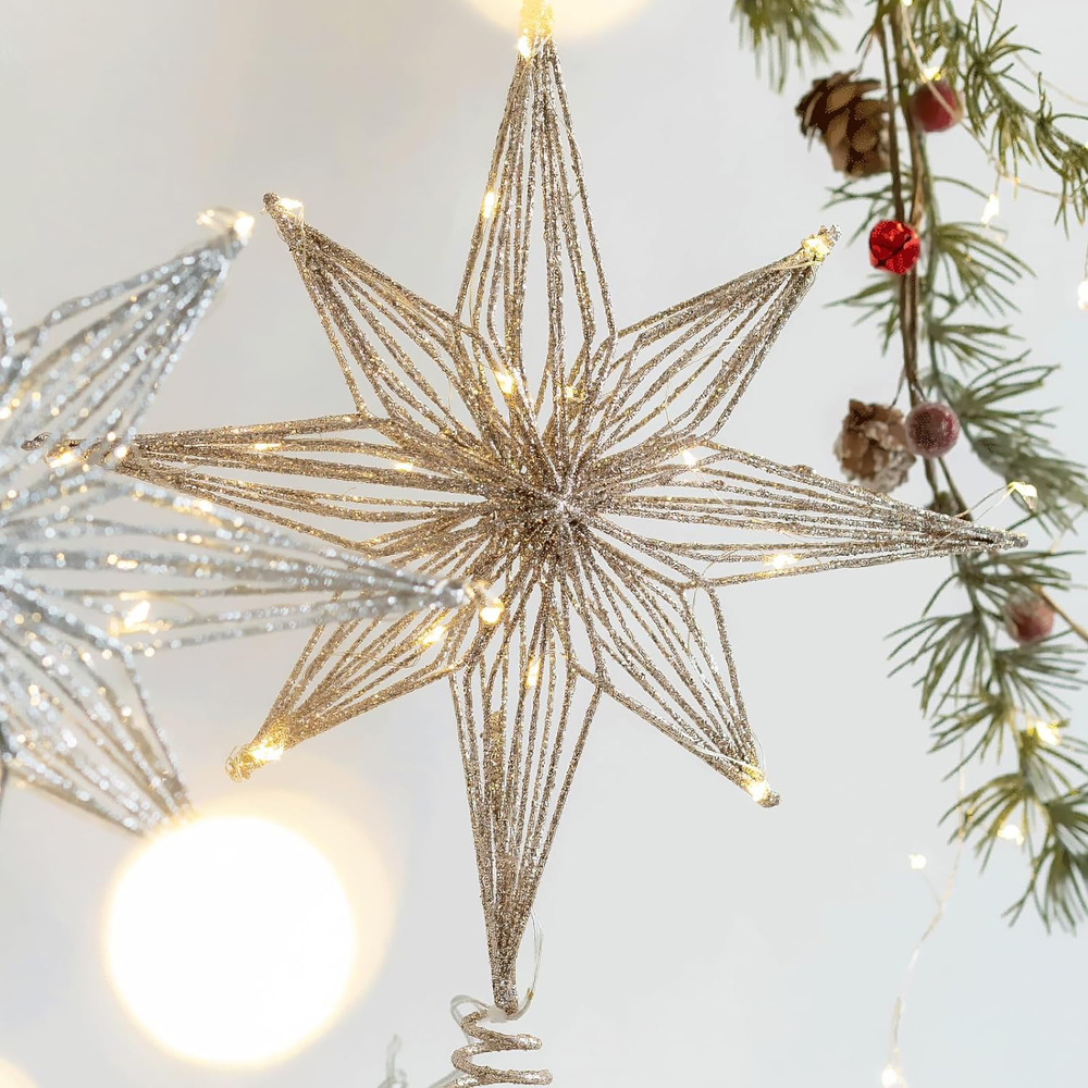 Star Tree Topper - 30 cm Led Ster Kerstboom Topper