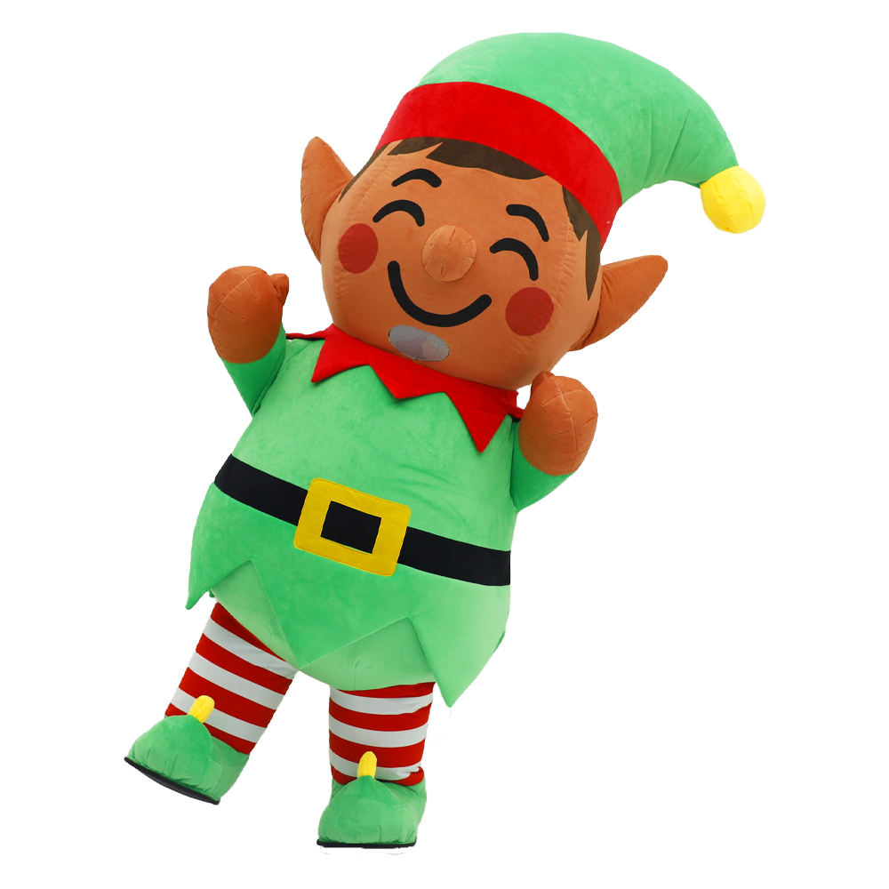 Elf Costume Christmas - Opblaasbare kerstelf pluche kostuum mascotte parade