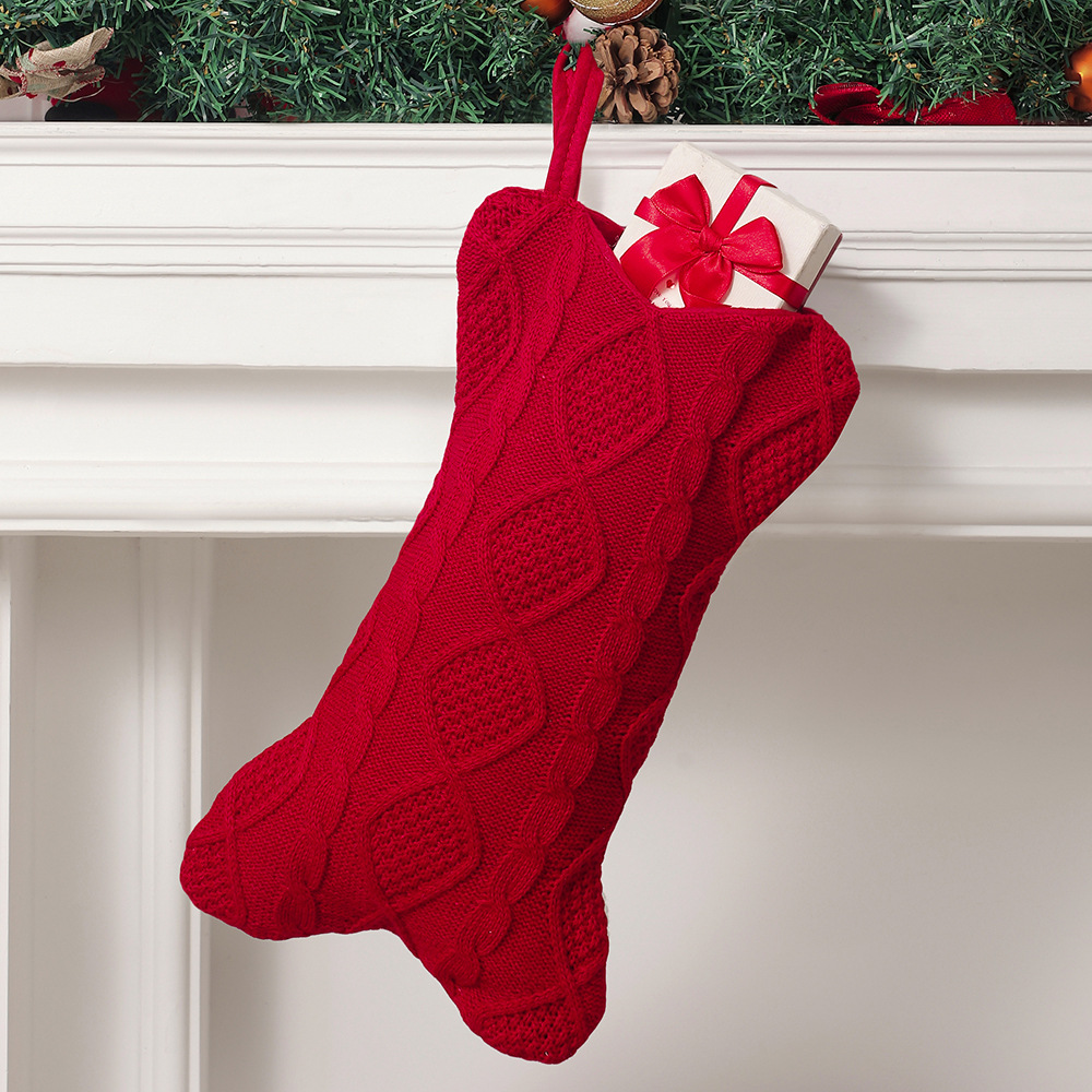 Christmas Stocking Hanging - Kerstsok voor honden, gebreide kerstsok, hondenkerstsok