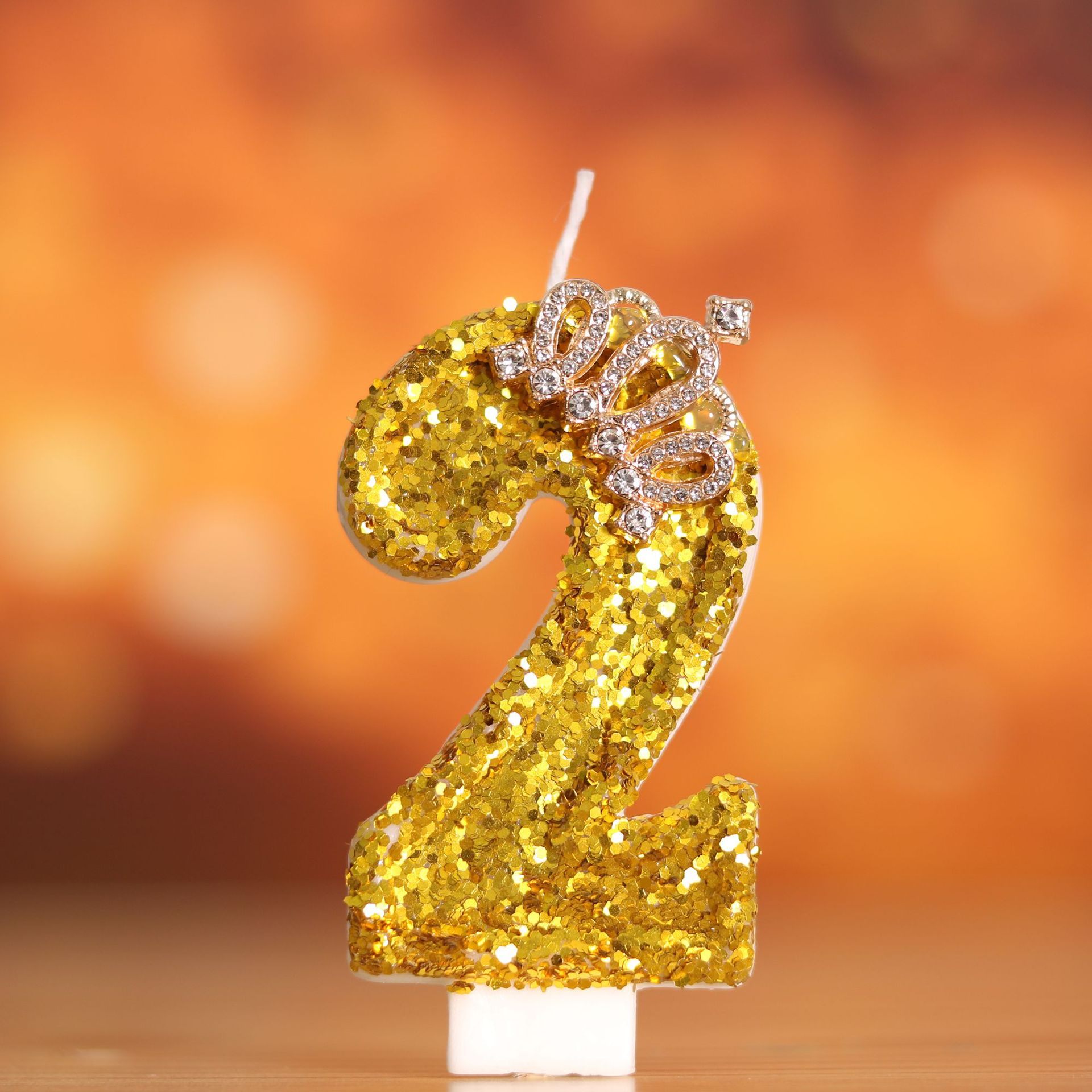 Holiday Candle Set - Digitale verjaardagstaart Gold Crown Driedimensionale gouden