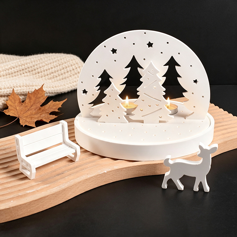 Holiday Candle Set - Kerst-Eland Theelicht Houder Siliconen Molds, 3D