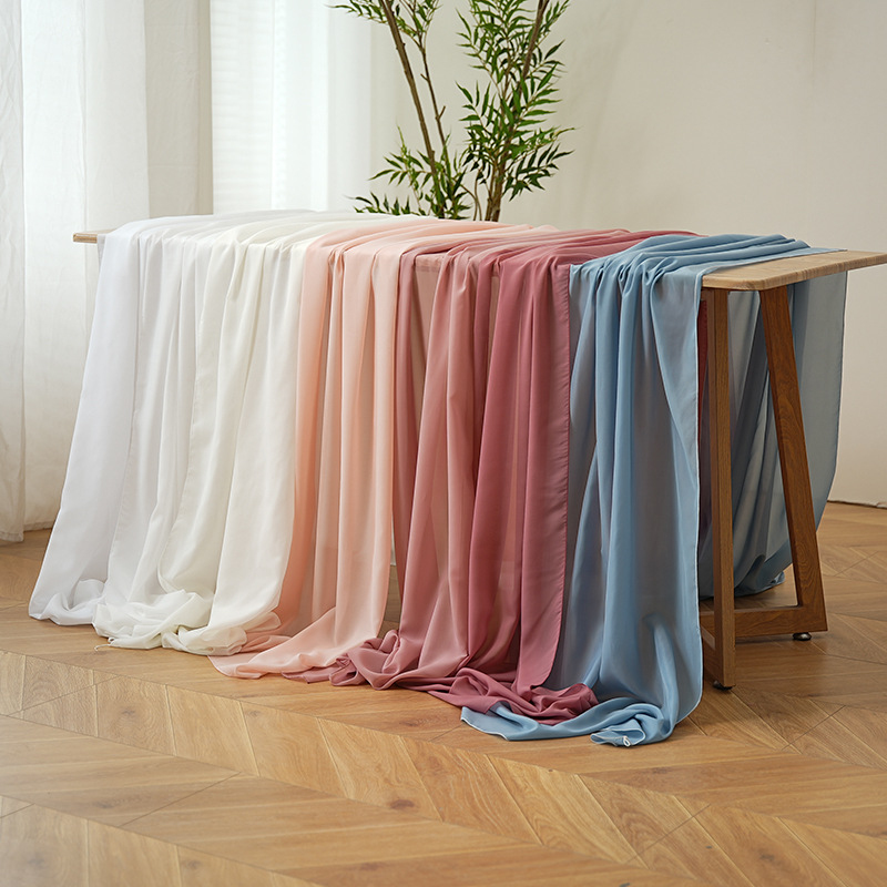 Christmas Table Runner - Verdikte chiffon tafelloper, effen kleur, krasbestendig,