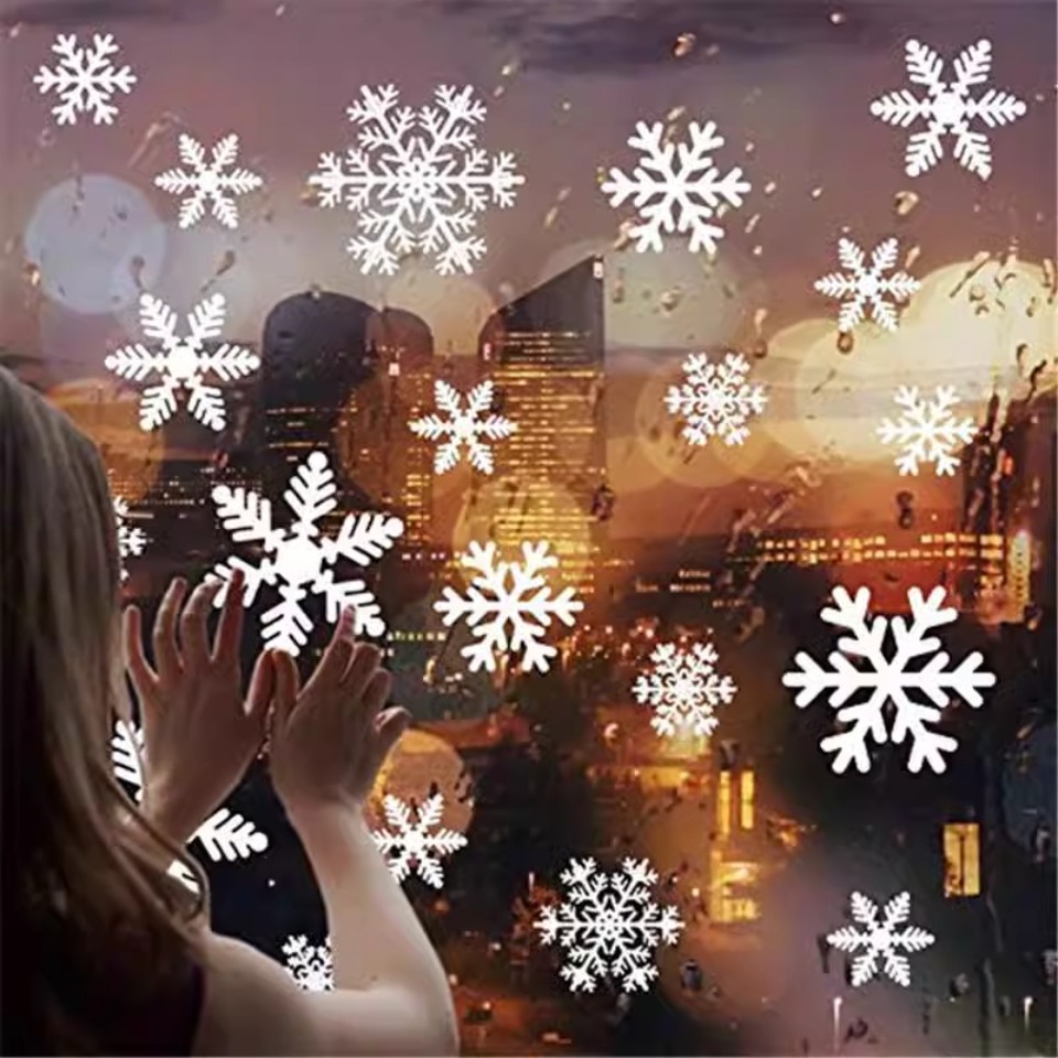 Snowflake Window Decal - 1Set Sneeuwvlok Raamstickers Wegwerp Kerstraamstickers Vakantiedecoraties