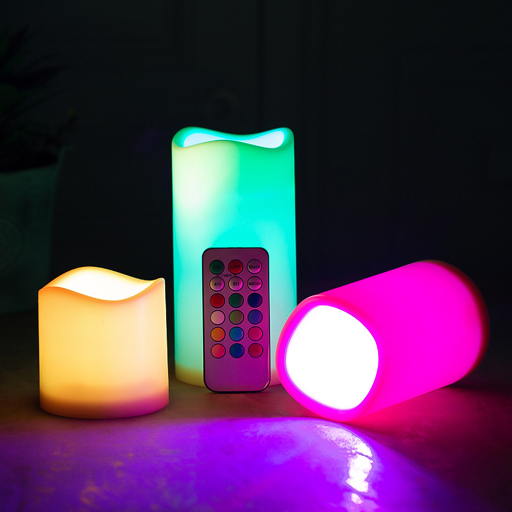 Holiday Candle Set - 3 stks/set LED Vlamloze Flikkerende Kaarsen,
