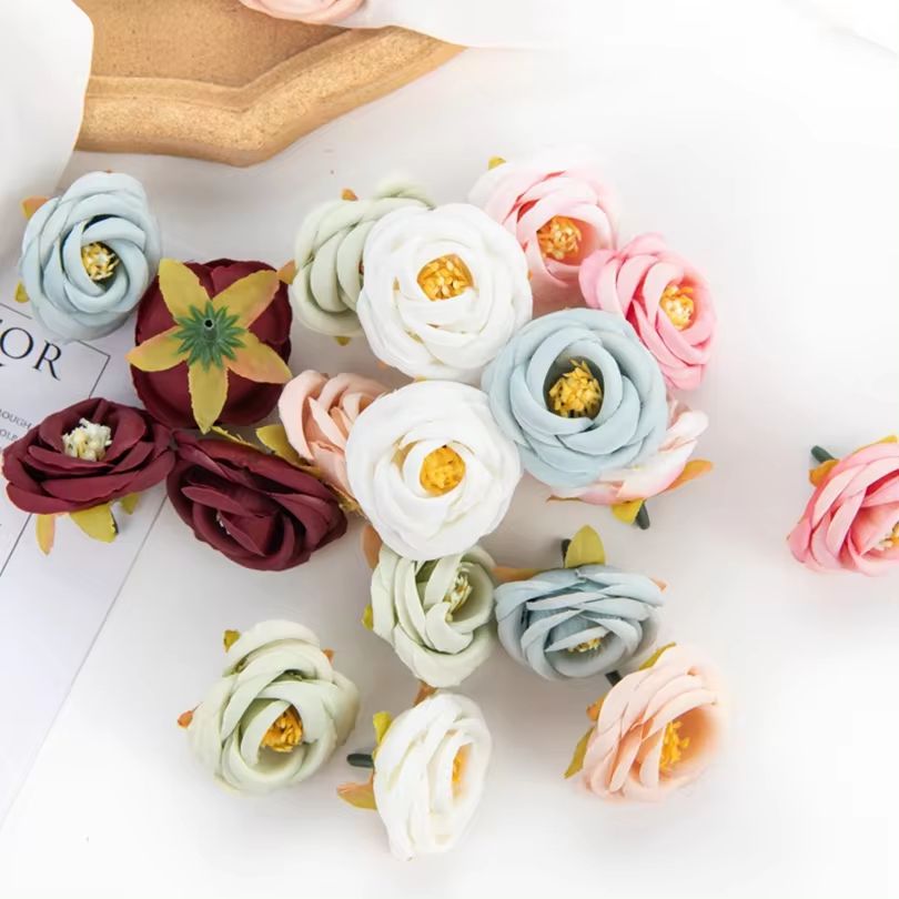 Christmas Wreath Fake - Goedkope Kunstbloem Zijde Thee Rose Bud