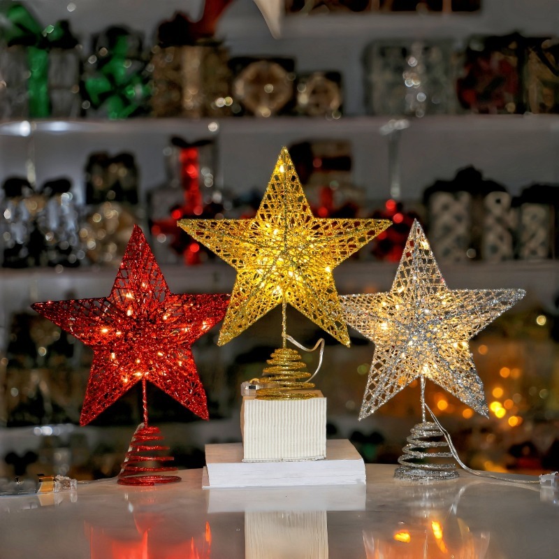Star Tree Topper - Kerstboom Glitter Star Topper Prachtige gloeiende