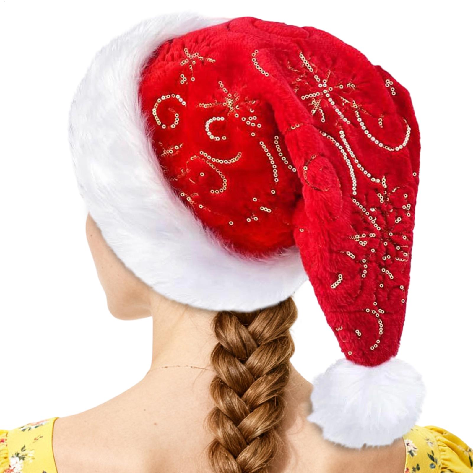 Santa Hat Plush - Pluche kerstmuts Draagbare winter herbruikbare hoofddeksels