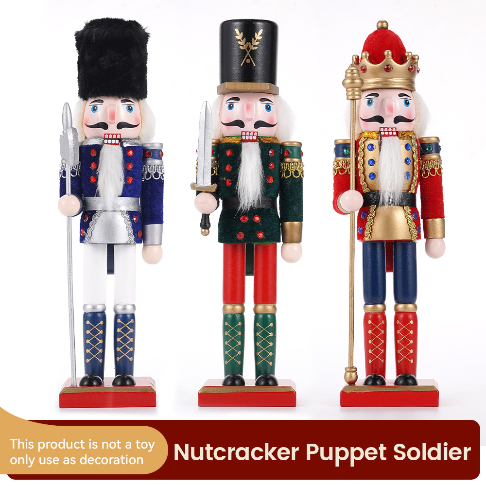 Nutcracker Figurine - 30Cm Kerst Notenkraker Houten Notenkraker Ornament