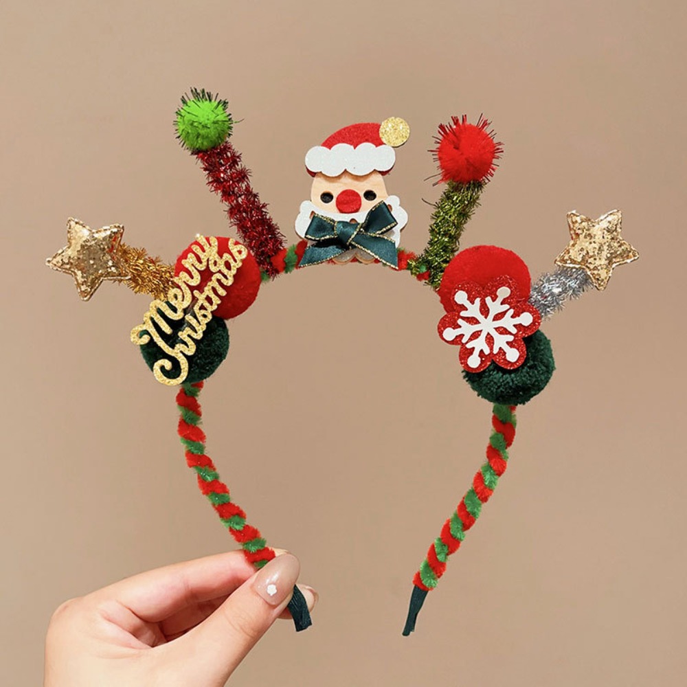 Reindeer Antlers Headband - Pluche LED-kersthoofdband Gloeiende elanden Haarhoepel Glittergewei