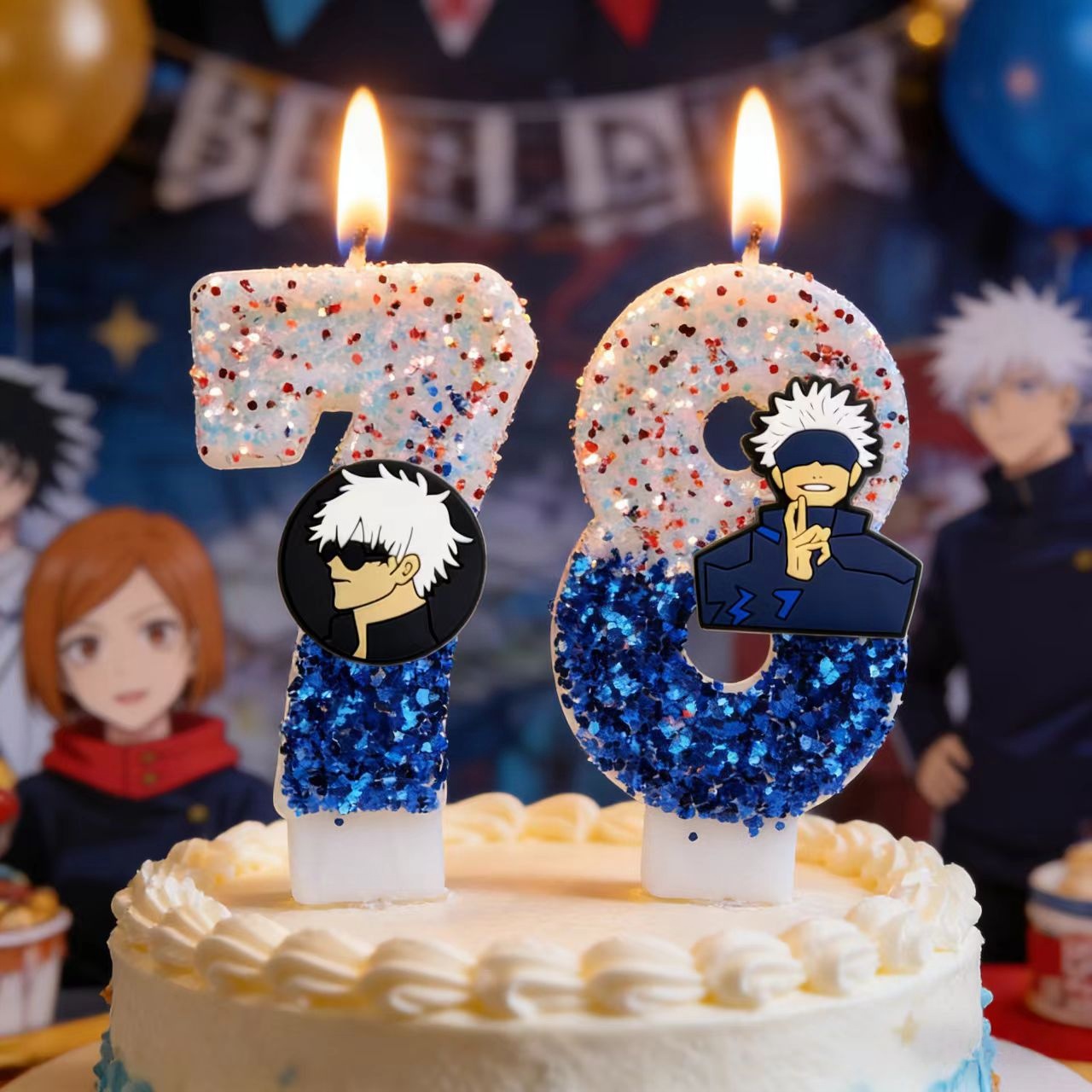 Holiday Candle Set - Cartoon Jujutsu Kaisen Thema Kaars Nummer