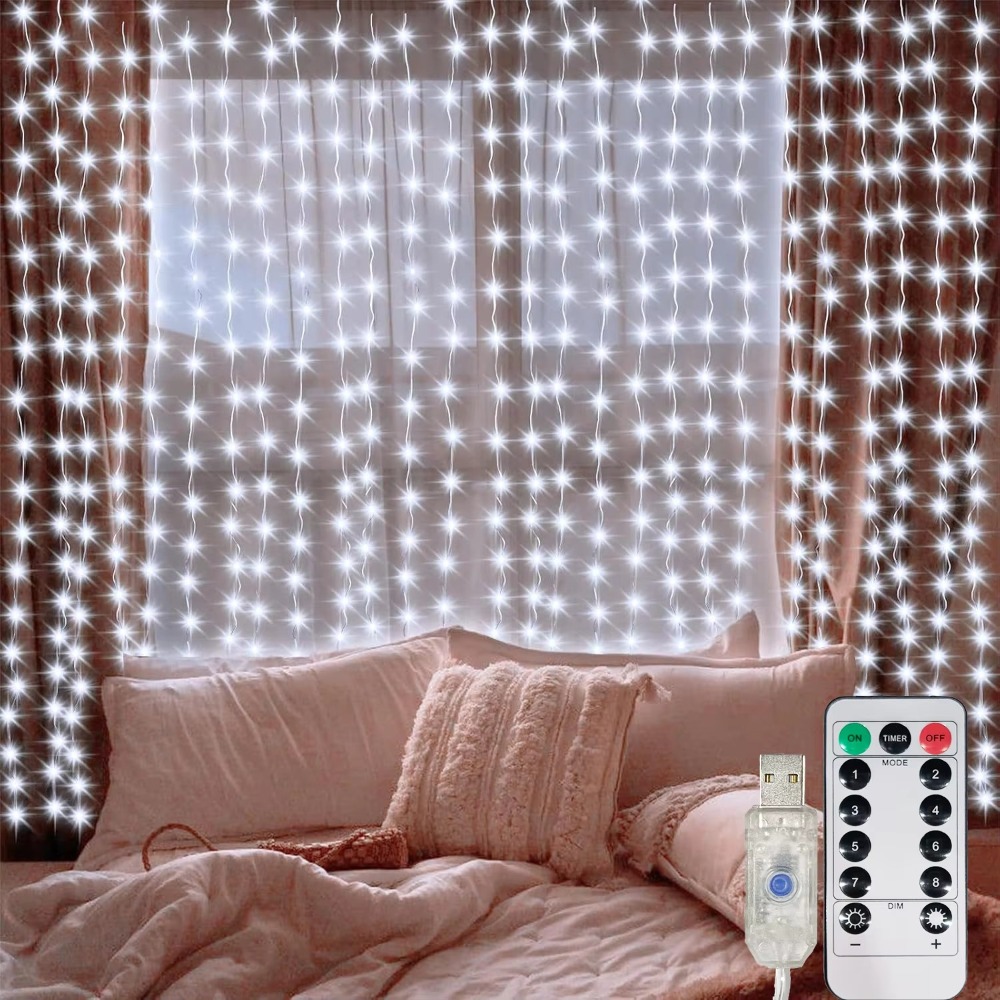 Led Fairy String Lights - LED-gordijnlichtslingers Garland USB Festoen Afstandsbediening Bruiloftsfeest