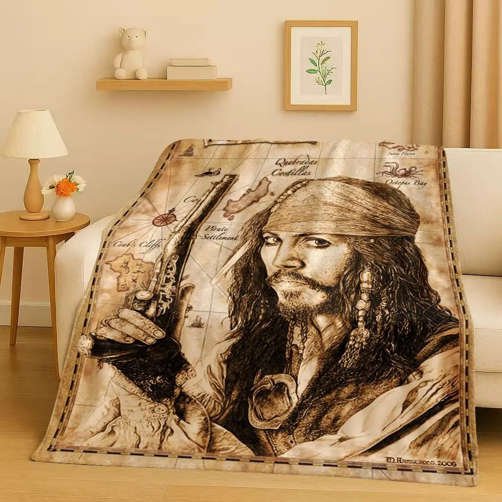 Christmas Throw Blanket - 3D Pirates of The Caribbean Jack