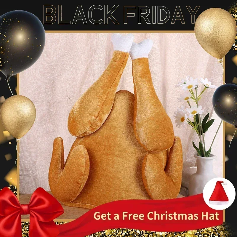 Santa Hat Plush - Nieuwe Pluche Geroosterde Thanksgiving Kalkoenhoed Nieuwigheid