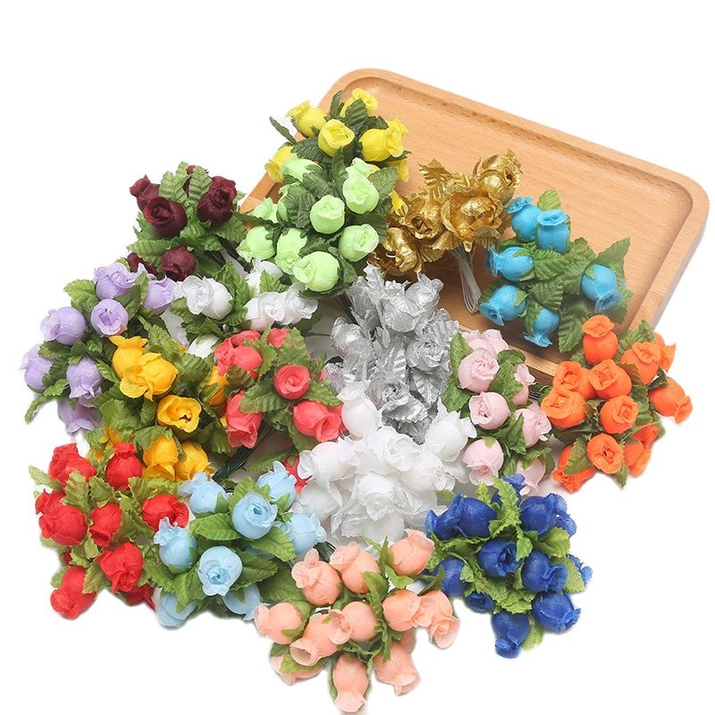 Christmas Wreath Fake - 12/36/72/144PCS Rose Kunstbloemen Boeket Nep Bloemen
