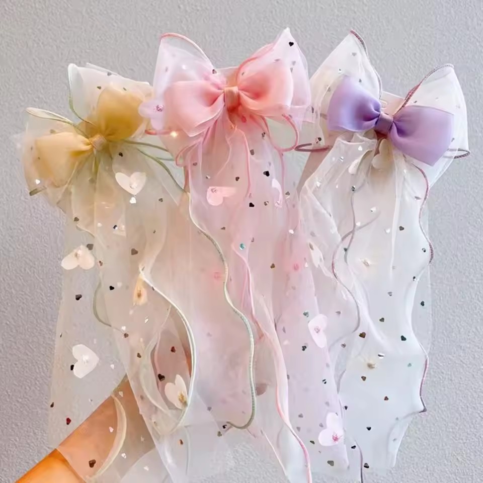 Ribbon Bow Gift - Koreaanse Fairy Mesh Bow Haarclip Kinderen