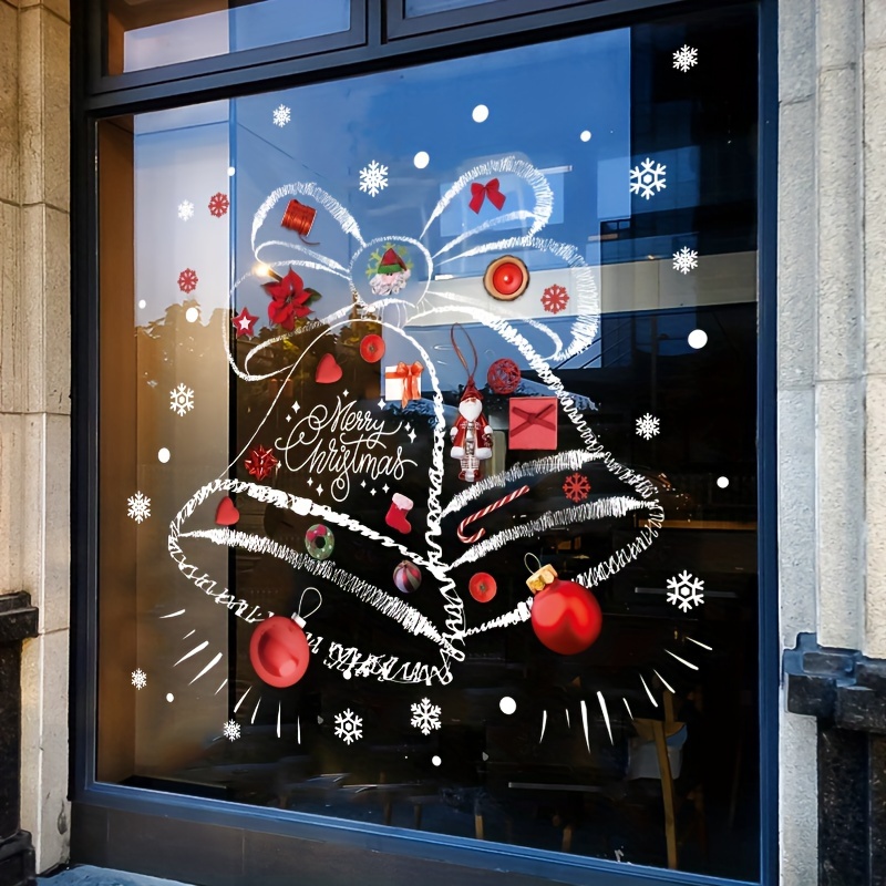 Snowflake Window Decal - Kerststickers Sneeuwvlok Boom Kerstman Stickers Statische