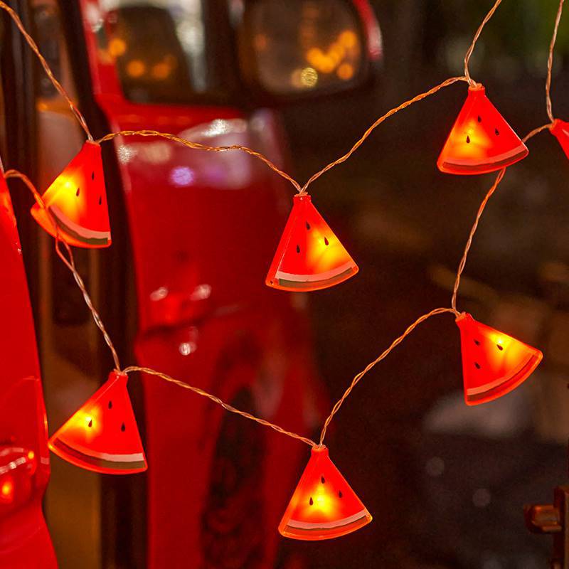 Led Fairy String Lights - Watermeloen LED-lichtslingers Warm witte lichtslingers Op