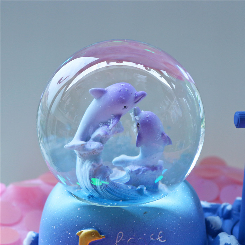 Snow Globe Musical - Dolfijn zandloper timer kristallen bol muziekdoosje