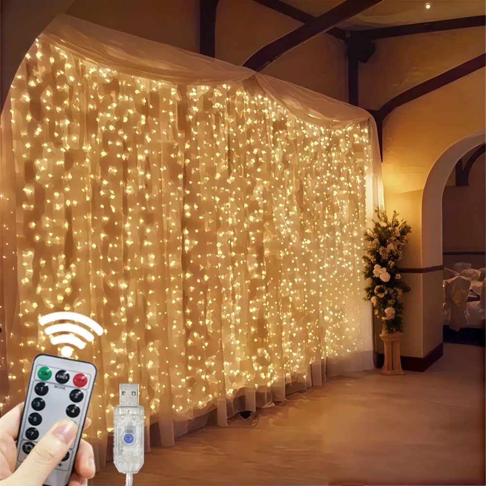 Led Fairy String Lights - 3/6m LED-gordijnlichtslingers USB Festoen Afstandsbediening Garland