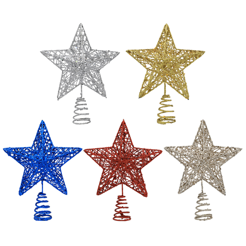 Star Tree Topper - 1 st Goud/Zilver/Rood/Blauw Glitter Kerstboom Topper