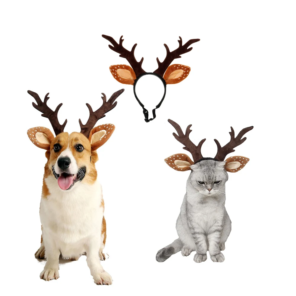 Reindeer Antlers Headband - Honden Hoofdbanden Herten Kostuum Hoed Vrolijk