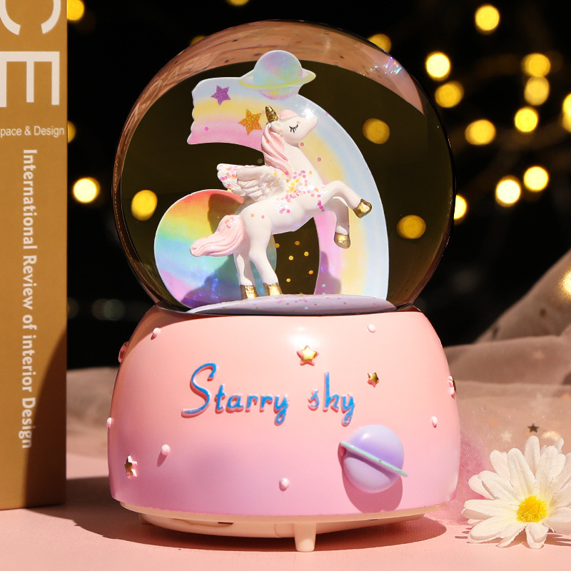 Snow Globe Musical - Nieuwe Kristallen Bol Muziekdoos Meisje Hart