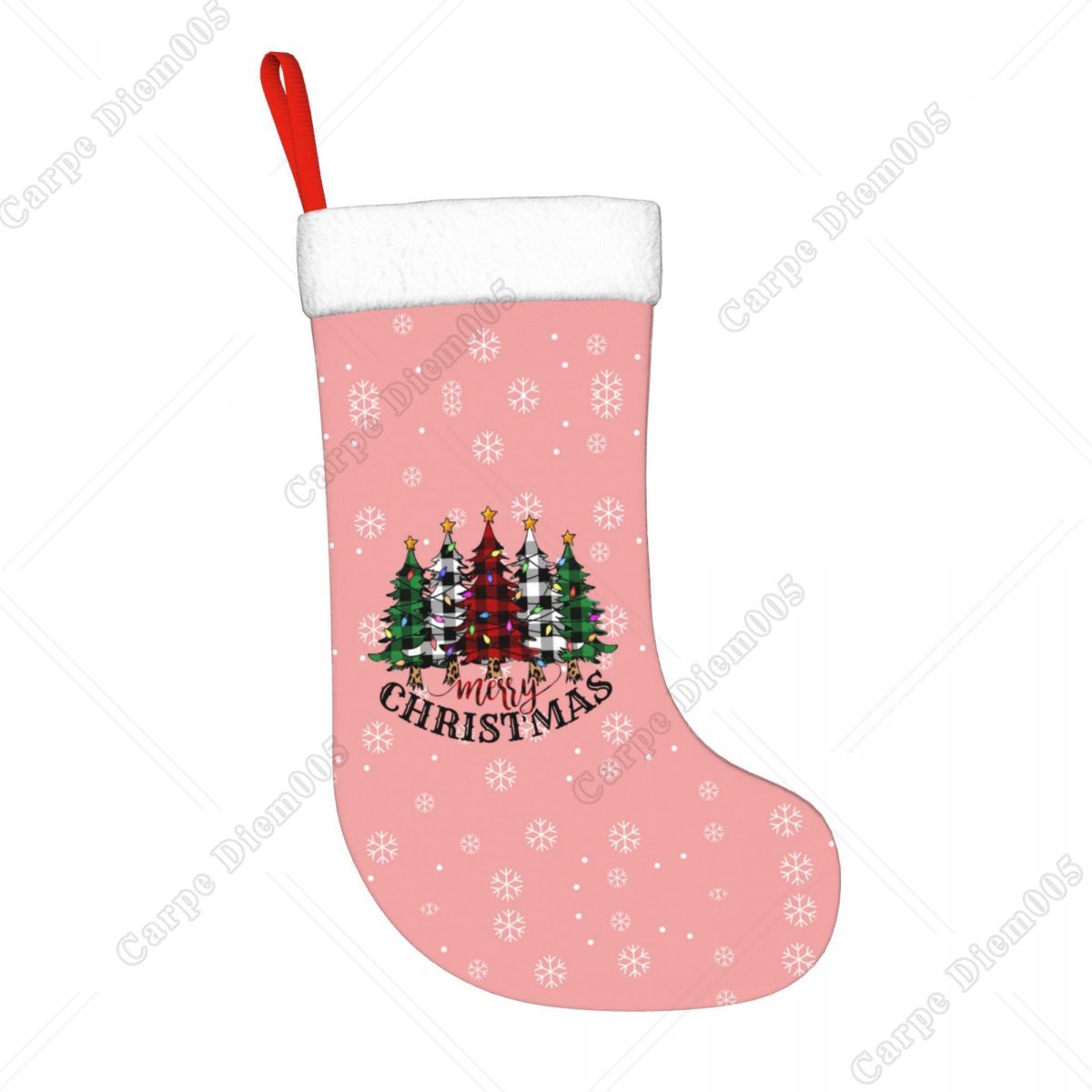 Roze sneeuwvlokken kerstbomen  - Christmas Stocking Hanging recensie en prijs