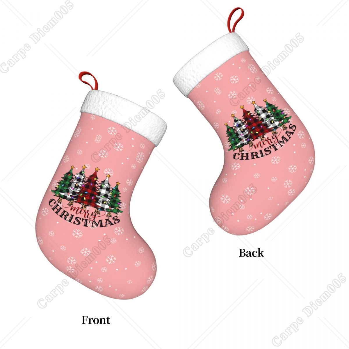 Roze sneeuwvlokken kerstbomen  - Christmas Stocking Hanging recensie en prijs