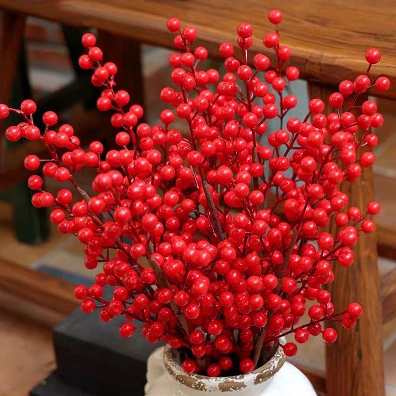 5/100x Kunstmatige Rode Bessen - Christmas Wreath Fake recensie en prijs