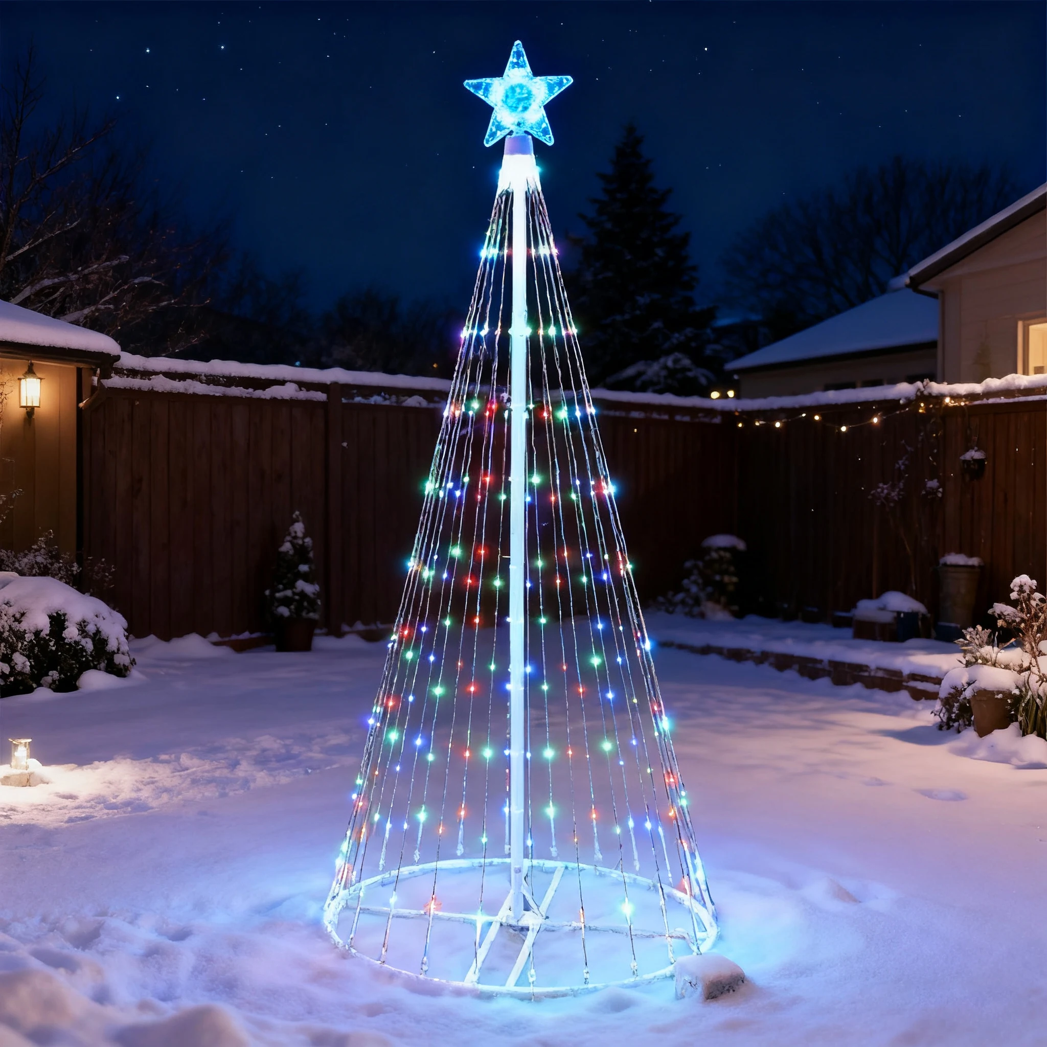 LED-waterval lichtslingers op  - Star Tree Topper recensie en prijs