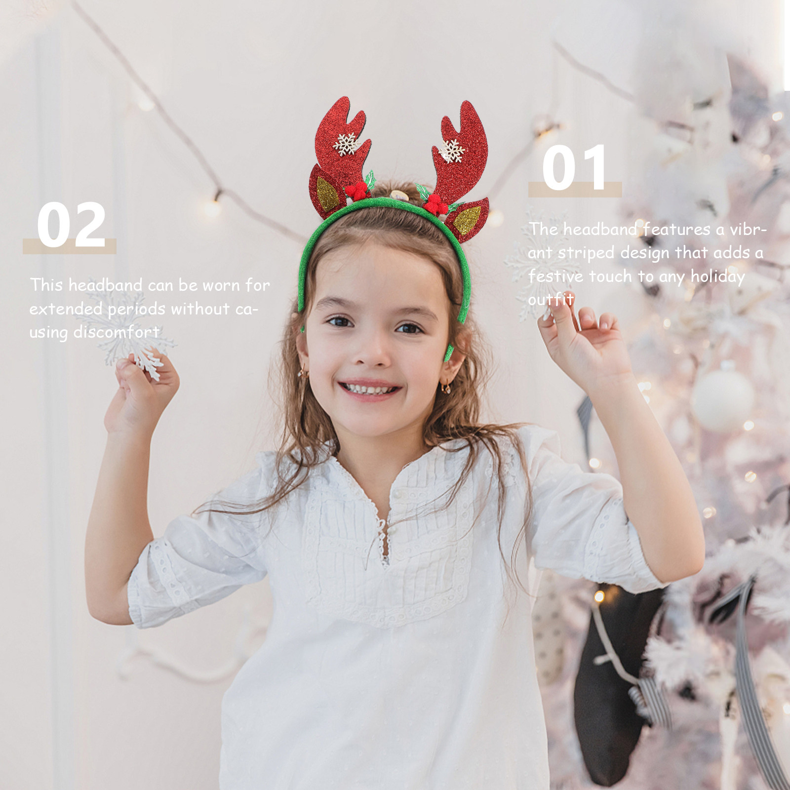 Kerst hertenhoorn hoofdband ro - Reindeer Antlers Headband recensie en prijs