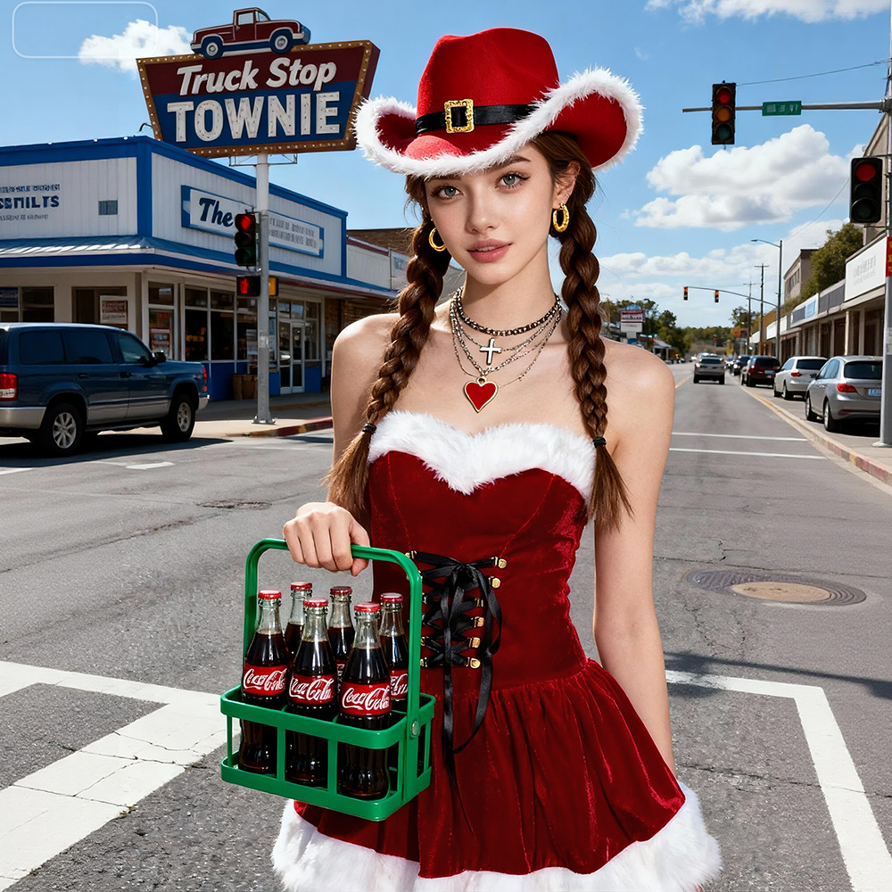Sexy pluche rode kerstmanjurk  - Santa Hat Plush recensie en prijs