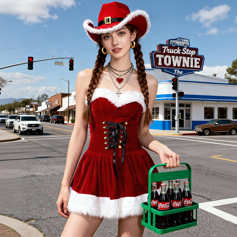 Sexy pluche rode kerstmanjurk  - Santa Hat Plush recensie en prijs