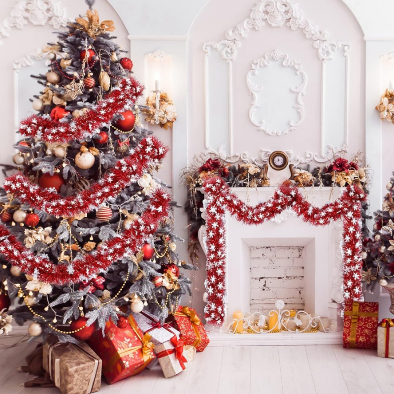 1 st Kerst Klatergoud Sneeuwvl - Tinsel Garland Decoration recensie en prijs