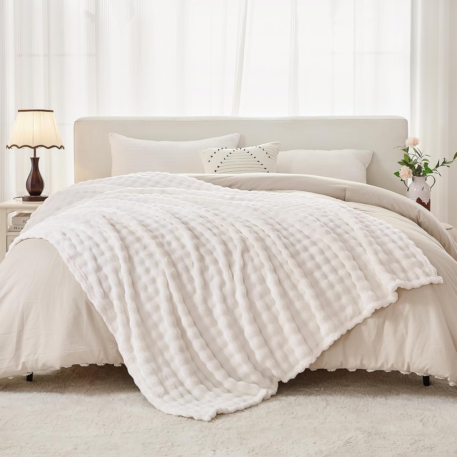 3D Bubbel Witte Pluche Dekens  - Christmas Throw Blanket recensie en prijs