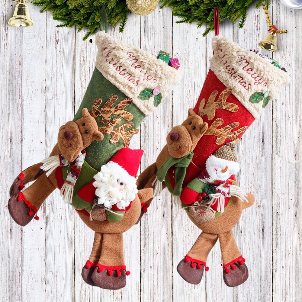 Kerstman rendier nieuwjaars gr - Christmas Stocking Hanging recensie en prijs