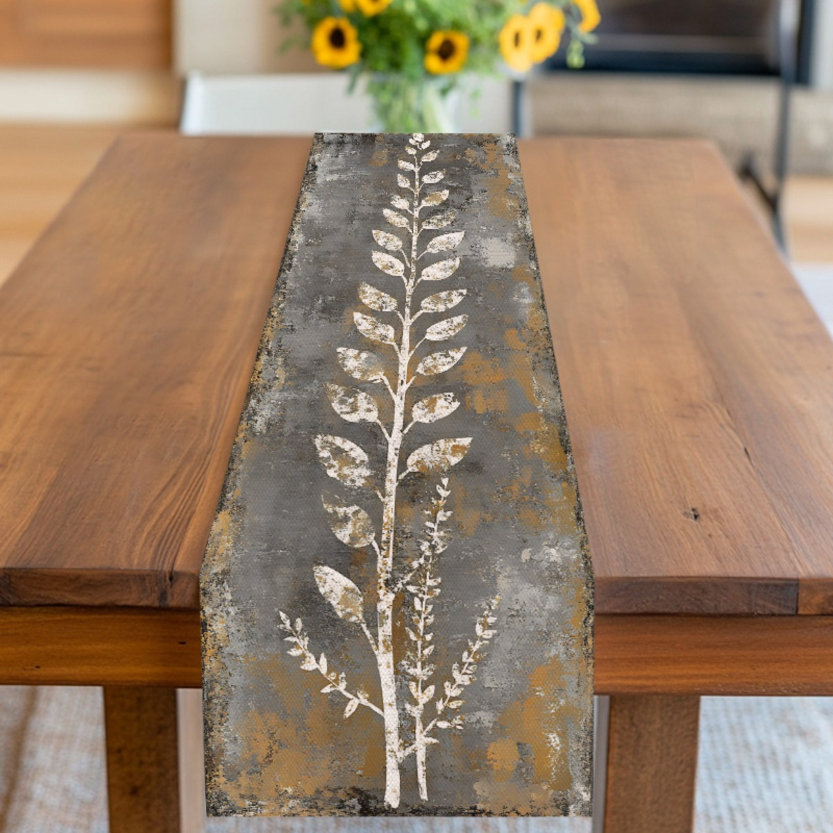Vintage grijs-witte bladeren t - Christmas Table Runner recensie en prijs