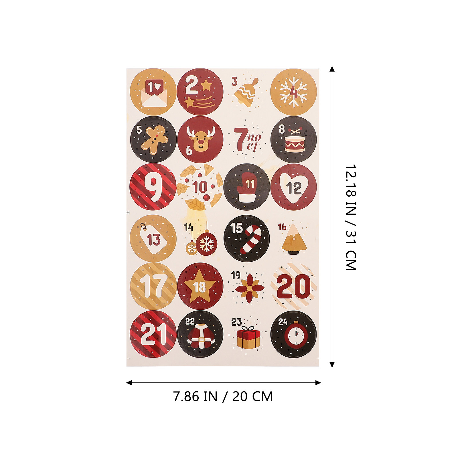 10 vellen kerstdecoratie ronde - Advent Calendar Gift recensie en prijs