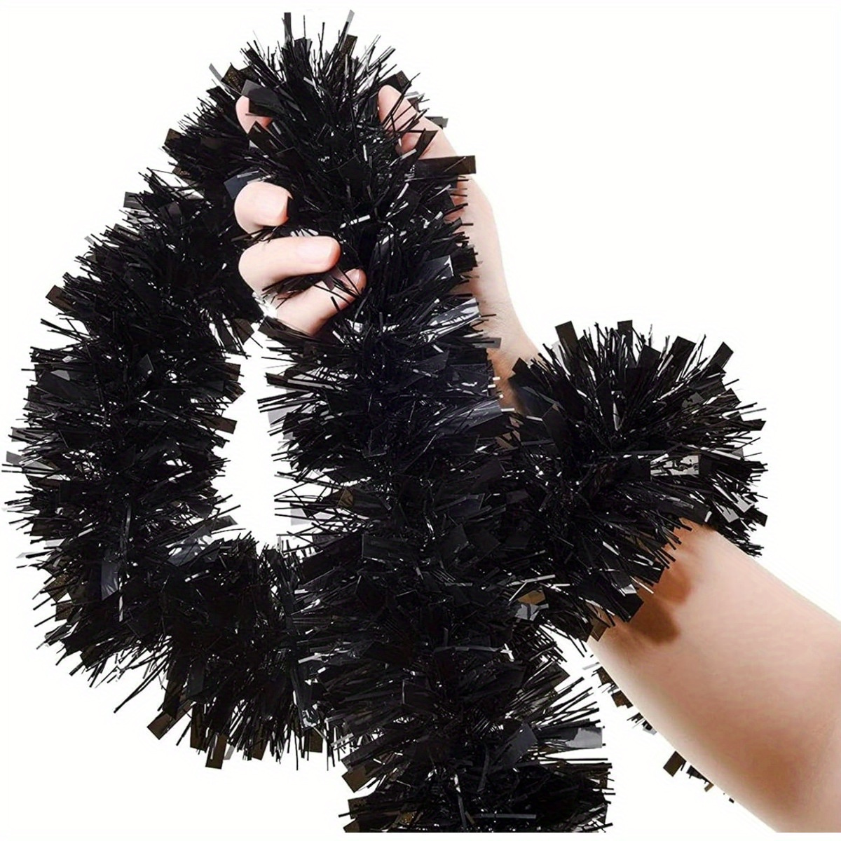 1 stuk zwart tinsel guirlande  - Tinsel Garland Decoration recensie en prijs
