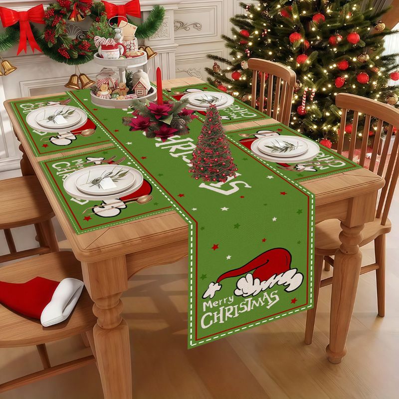 VIKAMA Leuke cartoon kersttafe - Christmas Table Runner recensie en prijs