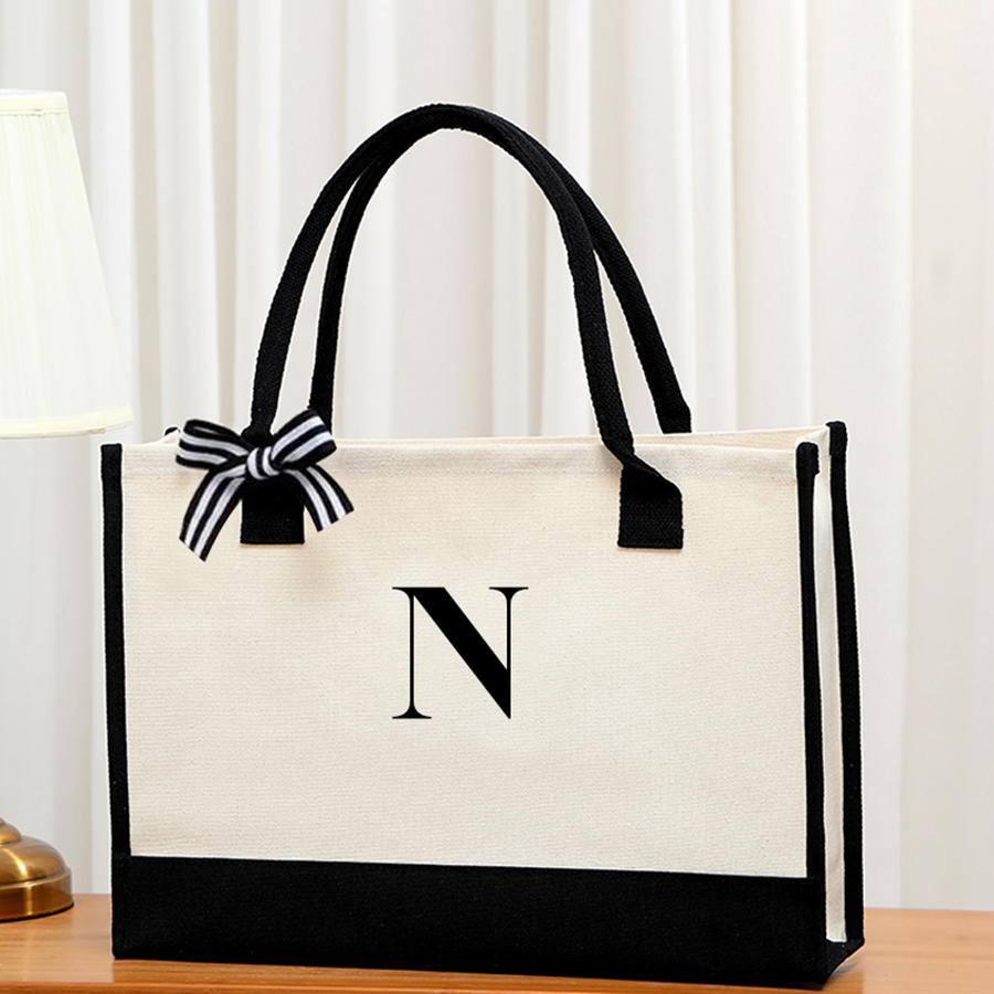 Eenvoudige canvas draagtas met - Ribbon Bow Gift recensie en prijs