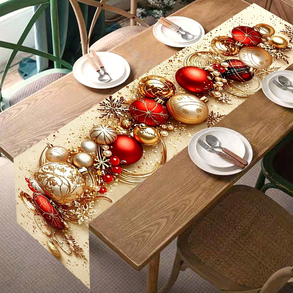 Retro Kersttafelkleed Kerstbal - Christmas Table Runner recensie en prijs