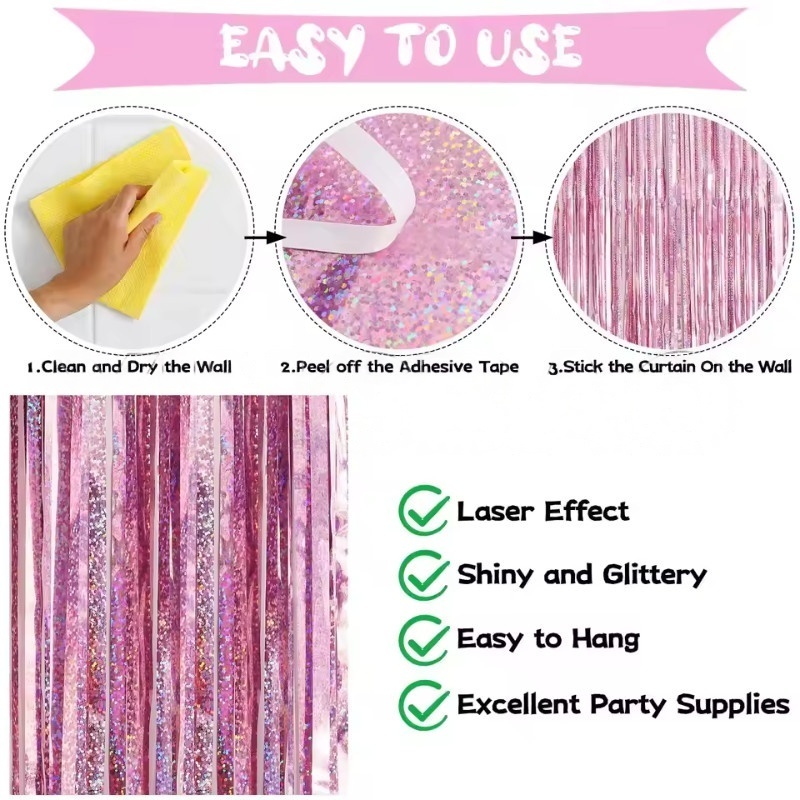 1/2/3Pack Glitter Party Achter - Tinsel Garland Decoration recensie en prijs
