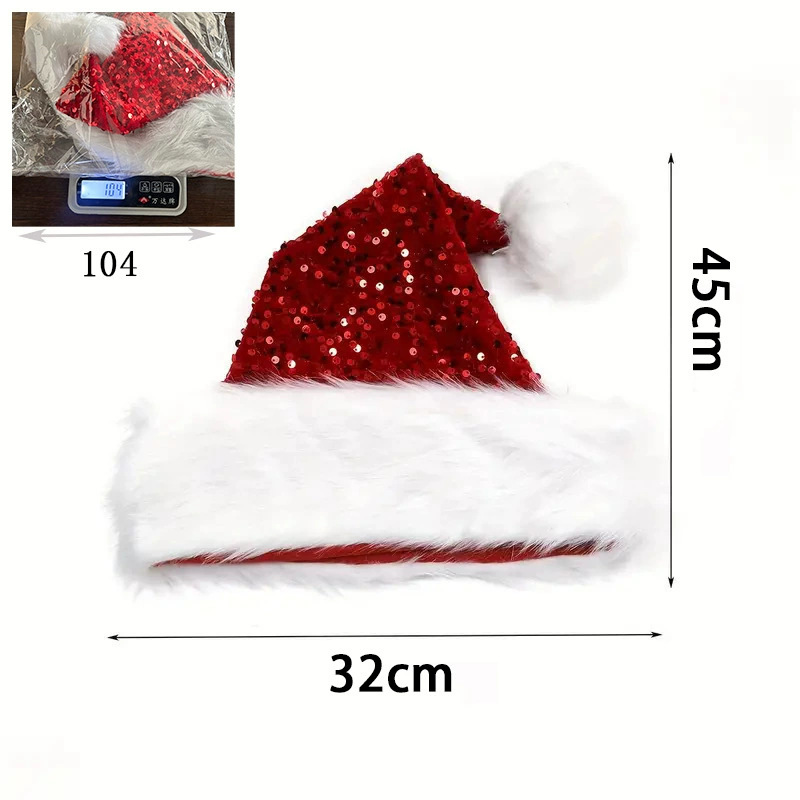 Kerstmuts met pailletten, pluc - Santa Hat Plush recensie en prijs
